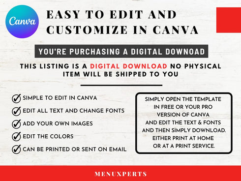 Burger Discount Flyer Template, Restaurant Fast Food Promo, Burger Sale Poster, Editable Canva Flyer, Digital Download